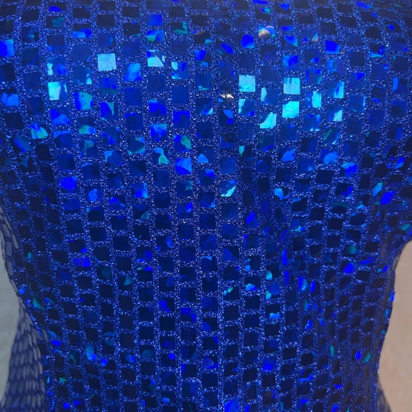 Vintage L.A. GLO 💙 NWT- Blue Sequin Mini Dress - Picture 9 of 13